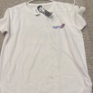 Rip Curl White Tee with Tropical Surf Graphic